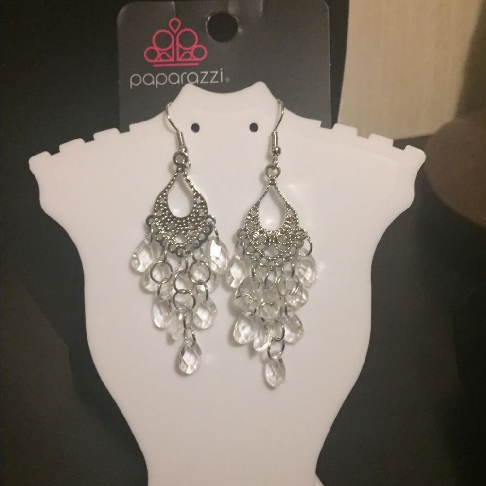 Paparazzi white earrings